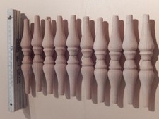 Konvolut 10 Stück Rundhölzer Griff gedrechselt wohl Buche Länge ca. 17 cm