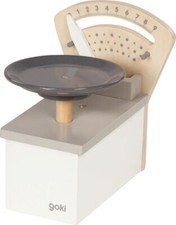 WAAGE mit SKALA Holzwaage grau