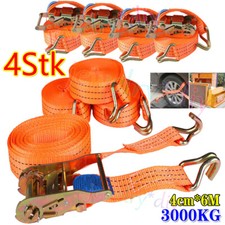 4pcs Spanngurt mit Ratsche 40MM 6 Meter 3000 kg Zurrgurte LKW Anhänger Slackline