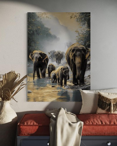 Elefant leinwand bild - leinwand, abstrakt