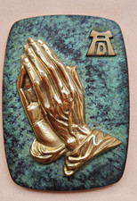 Betende Hände, Messing Relief - Albrecht Dürer, Wandbild, Topzustand