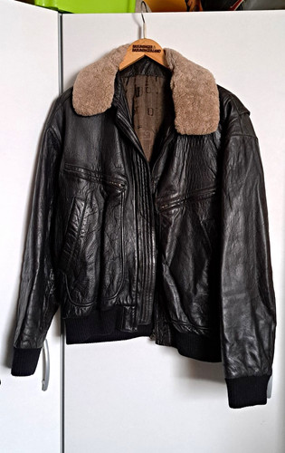 Vintage echtlederjacke mit - vintage,