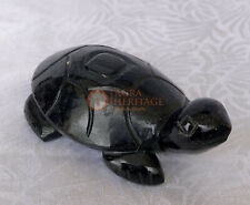 Natürlicher Edelstein schwarze Z Schildkröte für Zuhause handgefertigtes Prun...