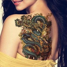 Temporäres Tattoo Drache Dragon Einmal-Tattoo Wasserfest Körperkunst