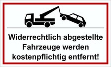 Widerrechtlich abgestellte