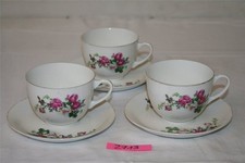 3 x Kaffeegedeck Teetasse Kaffeegeschirr Sammeltasse Rosen Dekor Goldrand 