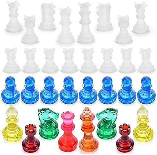 Harz schachfiguren set - 3d,