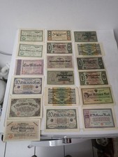 Konvolut von 18 Stück alter Geldscheine überwiegend von der Stadt Köln