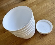 Blumentopf mit Untersetzer 6 Stk. Kunststoff Weiß Blogger Influencer