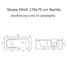 Badewanne mit Tür 140x70