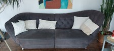 Megasofa Retro Sofa 3-Sitzer Stoff 
