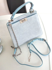 Handtasche hellblau echtes