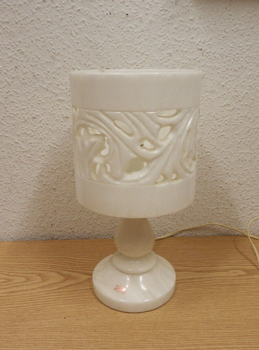 70er alabaster tischlampe - 70er,