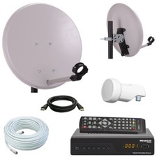 Camping SAT Anlage mit HD digital Receiver single LNB 10m Kabel 40cm Schüssel