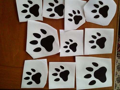 Pfoten aufkleber sticker - -,