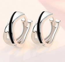 Damen Klapp Creolen Schwarz