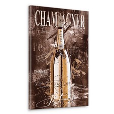 Leinwand Bild Champagner Retro