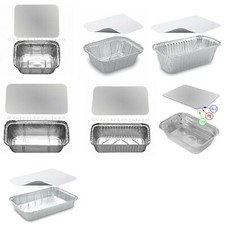 Aluschale Auflaufschale Grillschale eckig mit Deckel 7 Größen 250 - 2000 ml