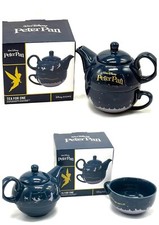 DISNEY Teekanne mit Tasse PETER PAN Tinkerbell blau gold Tee Kanne 2er Set NEU
