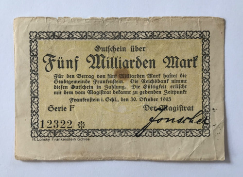 Notgeld frankenstein - frankenstein, in