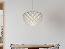 Skandinavische Pendelleuchte einflammig mit Lampenschirm Weiß Esstischlampe 40cm