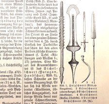 Alte Lithographie, Schwerter 