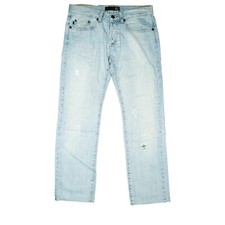 Just Cavalli Herren Jeans Hose destroyed straight Leg W32 L32 used look Hellblau