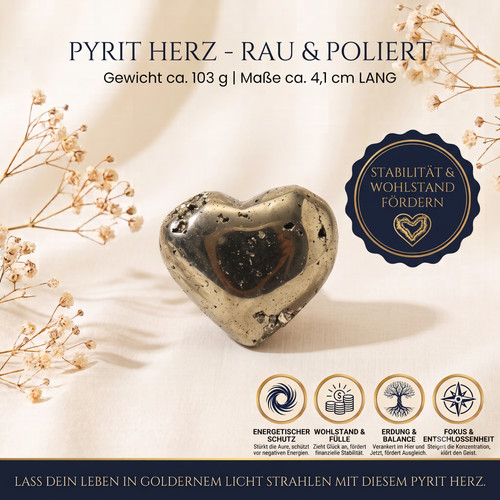 Pyrit herz 103 kristall - herz, g