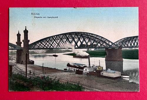 Riesa 1906 elbebrücke - ak,