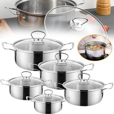 Topfset Induktion Kochtopf Set Edelstahltopf Suppentopf Kochtopfset mit Deckel