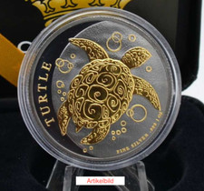 Niue Turtle Gold Black Empire