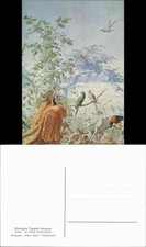 Kassel Cassel Deutsches Tapetenmuseum: Bildtapete Dekor Eden Vögel 1965