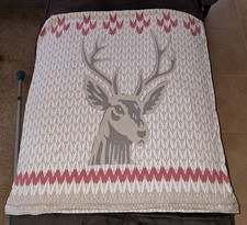 4 tlg. Bierbaum Biber Wende-Bettwäsche mit Hirsch-Motiv, Gr. 135 cm x 200 cm