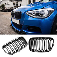 für BMW 1er F20 F21 bis 2015 Nieren Grill Kühlergrill GLANZ SCHWARZ Doppelsteg