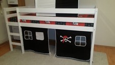 Hochbett Vorhang Umrandung Kinder 2-teilig Spiel Bett Pirat Gestickt