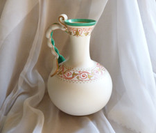 Antiker Minton Parian Ewer mit Doppelbandgriff um 1860 