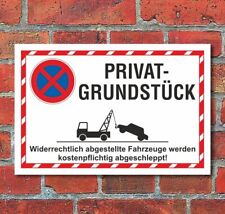 Schild Parkverbot Parken verboten Halteverbot Privatgrundstück 3 mm Alu-Verbund