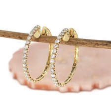 Wert 2790 € Brillant Creolen Ohrringe (1,00 carat) 750 18 Karat Gelb Gold