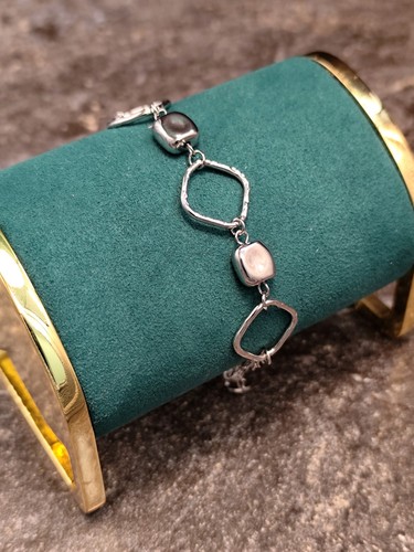 Edelstahl armband weißgold - edelstahl,