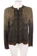 IVKO Strickjacke Cardigan Muster Zipper D 40 khaki schwarz