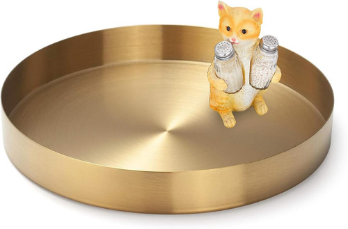 Deko tablett gold rund - tablett,
