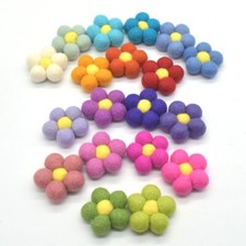 100% Wollfilz Blumen - 4 cm -