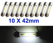 10x 42mm Kalt Weiß 12V KFZ LED Festoon Sofitten COB Licht Lampe Auto