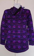 Strickjacke aus Peru Gr. XS/S lila schwarz