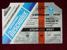 SV Waldhof Mannheim Hannover 96 2 Bundesliga 10.12.1994 Eintrittskarte duscholux