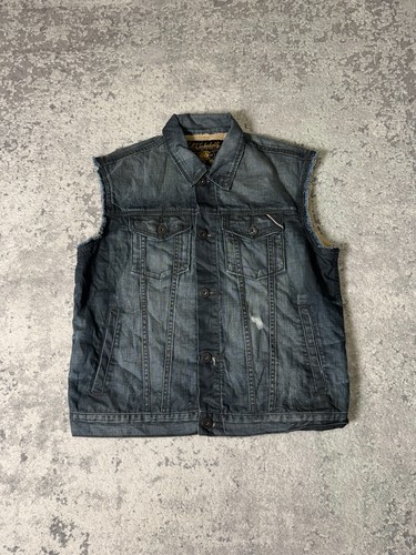 Denim weste gefüttert mit - weste,
