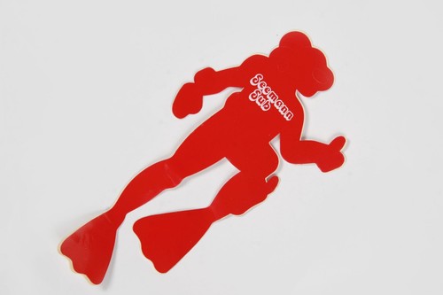 Aufkleber taucher rot - aufkleber,