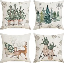 4 Stück Weihnachtskissenbezug