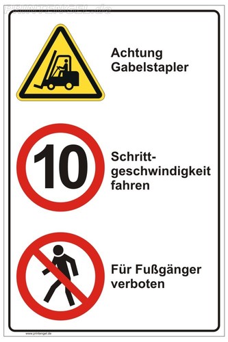 Schild warnung gabelstapler - warnung,
