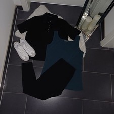 Sweatset L XL 44 46  schwarz Poloshirt GerryWeber StreetOne Tanktop Leggins Top